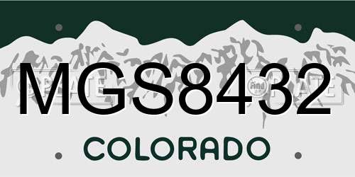 MGS8432 Colorado License Plate