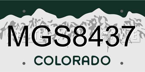 MGS8437 Colorado License Plate