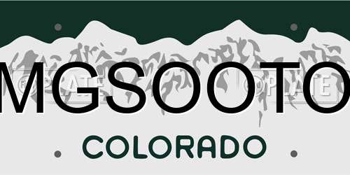 MGSOOTO Colorado License Plate