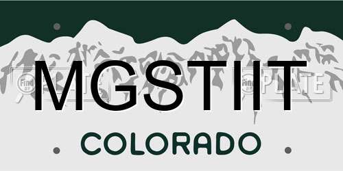 MGSTIIT Colorado License Plate