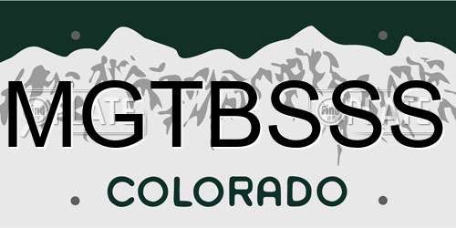 MGTBSSS Colorado License Plate