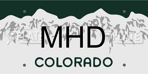 MHD Colorado License Plate