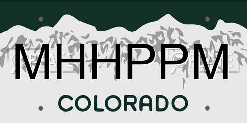 MHHPPM Colorado License Plate
