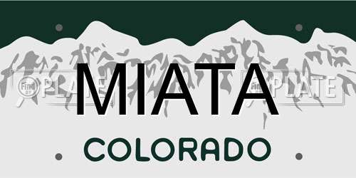 MIATA Colorado License Plate