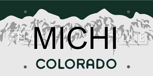 MICHI Colorado License Plate