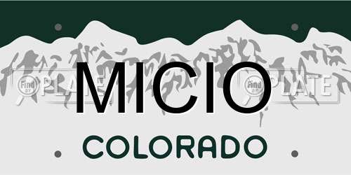 MICIO Colorado License Plate