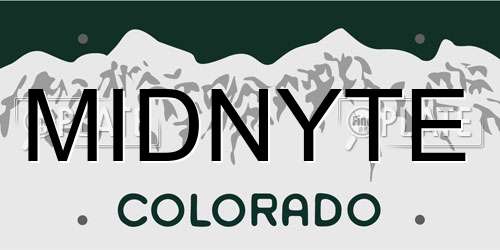 MIDNYTE Colorado License Plate