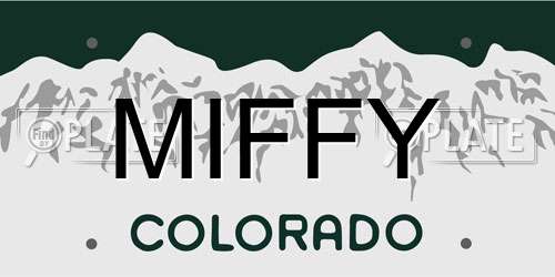 MIFFY Colorado License Plate