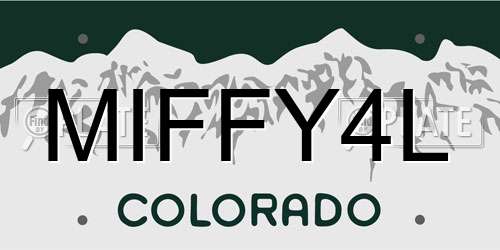 MIFFY4L Colorado License Plate