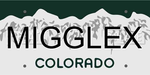 MIGGLEX Colorado License Plate