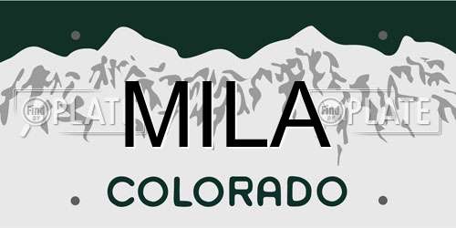 MILA Colorado License Plate