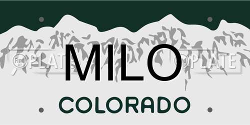 MILO Colorado License Plate