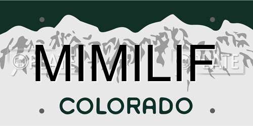 MIMILIF Colorado License Plate