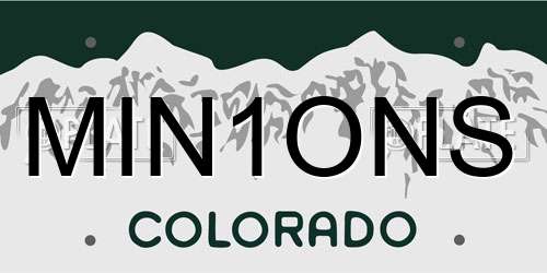 MIN1ONS Colorado License Plate