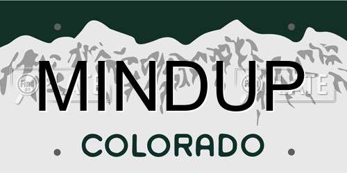 MINDUP Colorado License Plate
