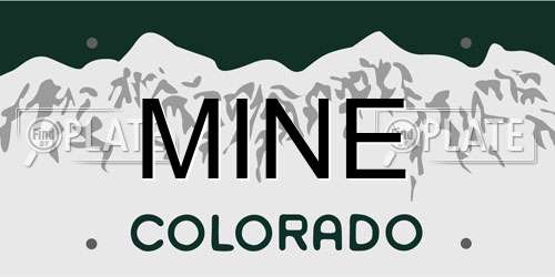 MINE Colorado License Plate