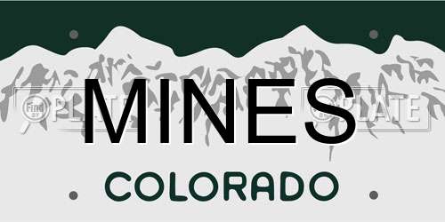 MINES Colorado License Plate