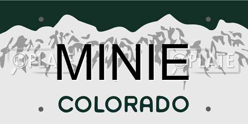 MINIE Colorado License Plate