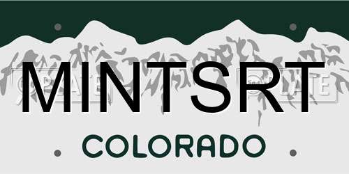MINTSRT Colorado License Plate