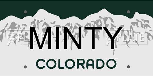 MINTY Colorado License Plate