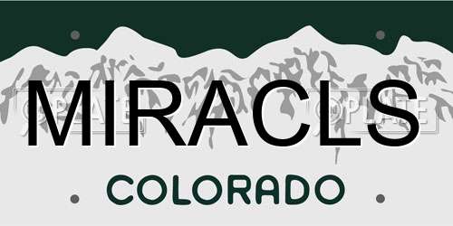 MIRACLS Colorado License Plate