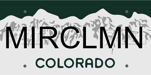 MIRCLMN Colorado License Plate