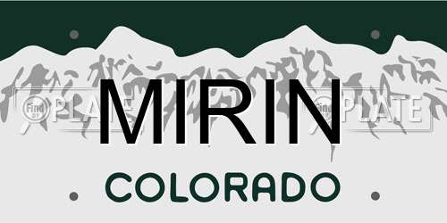 MIRIN Colorado License Plate