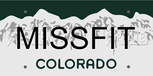 MISSFIT Colorado License Plate