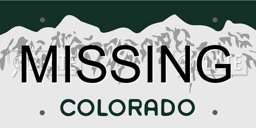 MISSING Colorado License Plate