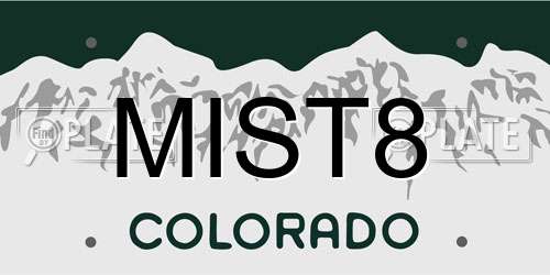 MIST8 Colorado License Plate