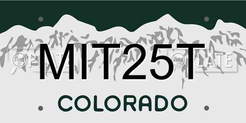 MIT25T Colorado License Plate