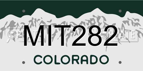 MIT282 Colorado License Plate