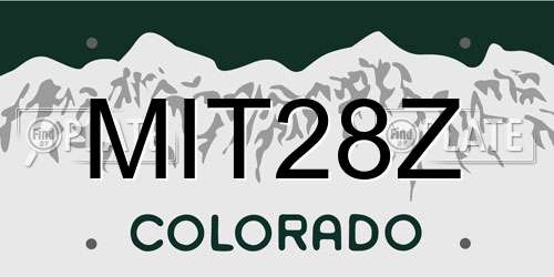 MIT28Z Colorado License Plate