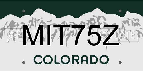 MIT75Z Colorado License Plate