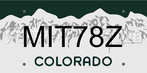 MIT78Z Colorado License Plate