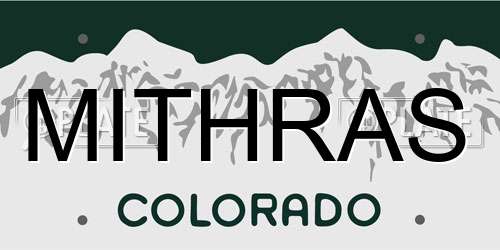MITHRAS Colorado License Plate
