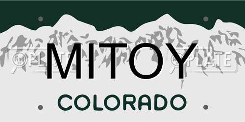 MITOY Colorado License Plate