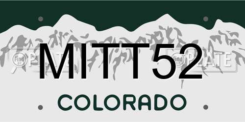 MITT52 Colorado License Plate