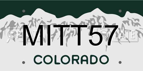 MITT57 Colorado License Plate