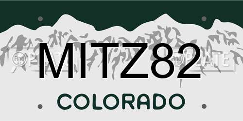 MITZ82 Colorado License Plate