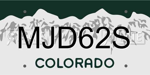 MJD62S Colorado License Plate