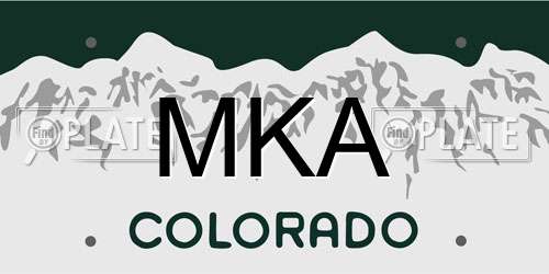 MKA Colorado License Plate