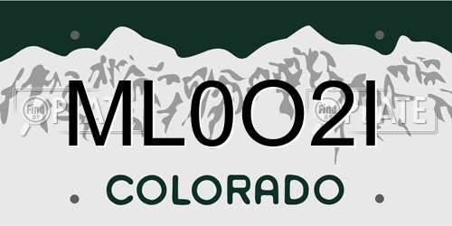ML0O2I Colorado License Plate