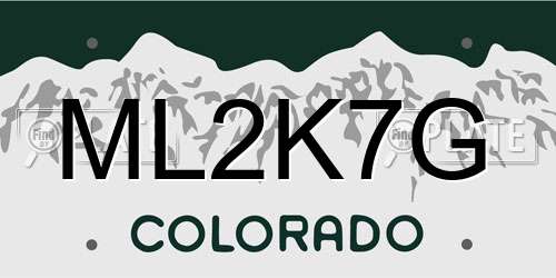 ML2K7G Colorado License Plate
