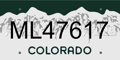 ML47617 Colorado License Plate