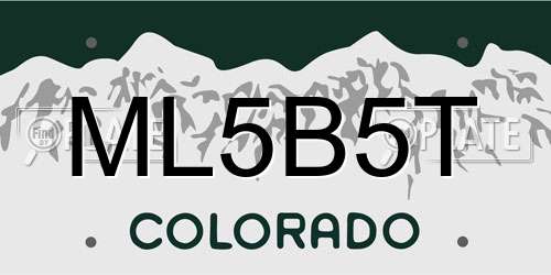 ML5B5T Colorado License Plate