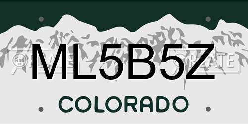 ML5B5Z Colorado License Plate