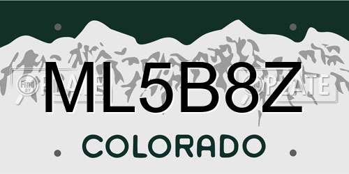 ML5B8Z Colorado License Plate