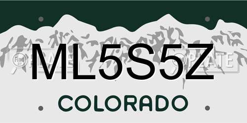 ML5S5Z Colorado License Plate