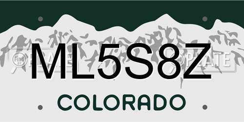 ML5S8Z Colorado License Plate